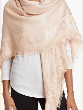 Burberry Monogram Jacquard Silk & Wool Scarf